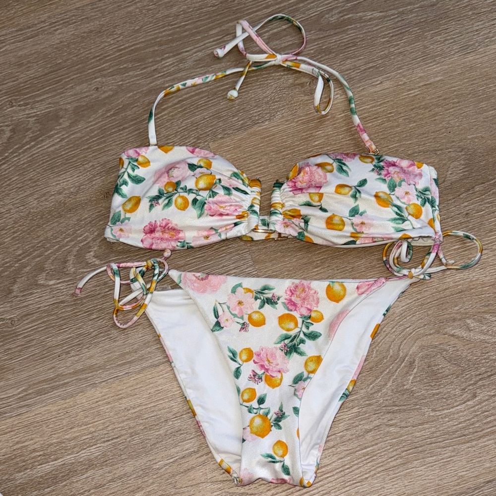 Victoria’s Secret - White Lemons Mix-and-Match Bandeau Bikini Top & Bottoms